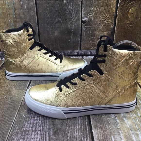 Supra SkyTop LS Gold Shoes - Supra High Top Shoes Mens Outlet Canada